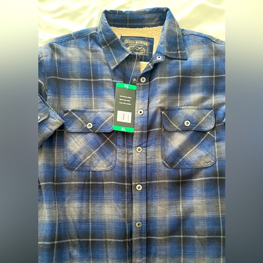 Grizzly Mountain Men’s XL Flannel Sherpa